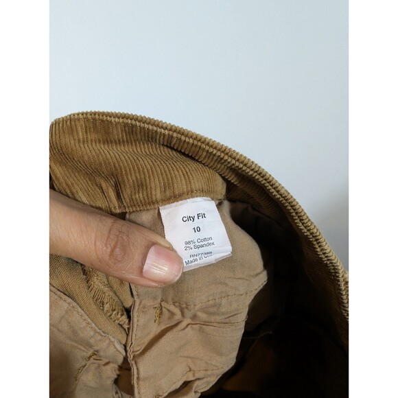 J Crew Womens Brown Corduroy Wide Leg City Fit Pants 10 Preppy Academia Forest - Picture 7 of 9